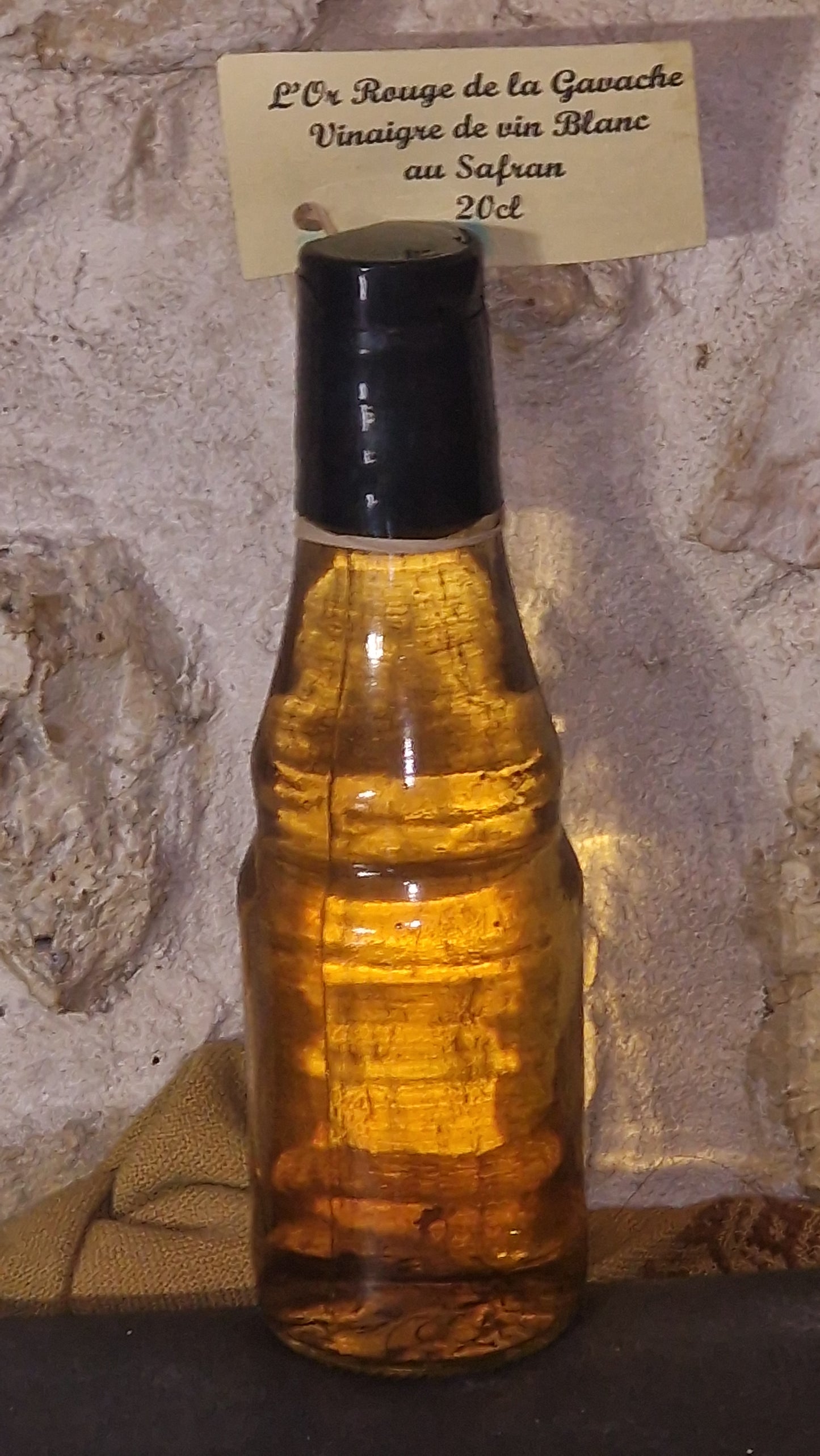 Vinaigre de vin blanc 6° au safran - 20cl