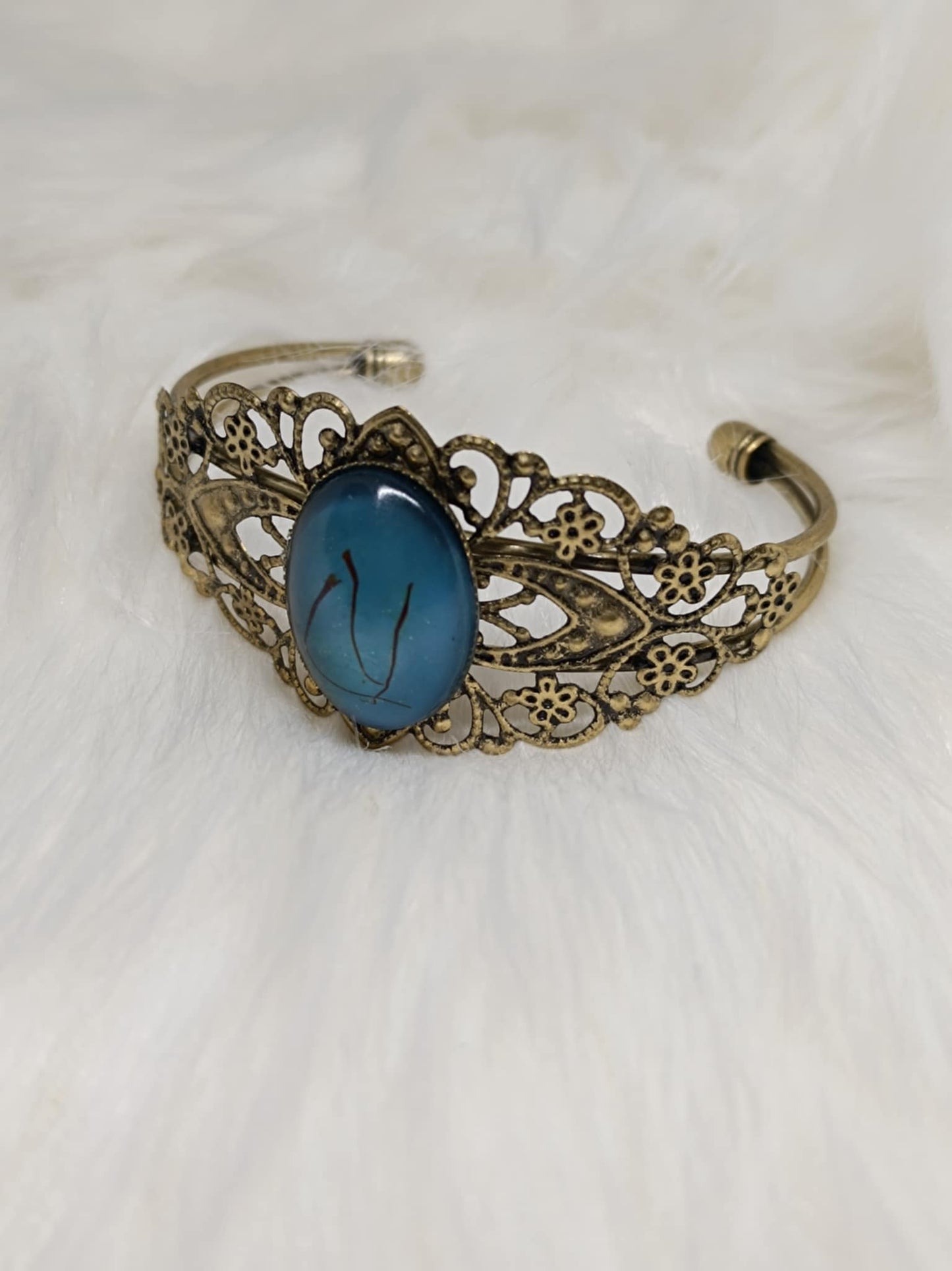 Bracelet Fleur Bronze Dentelée ( cuivre )
