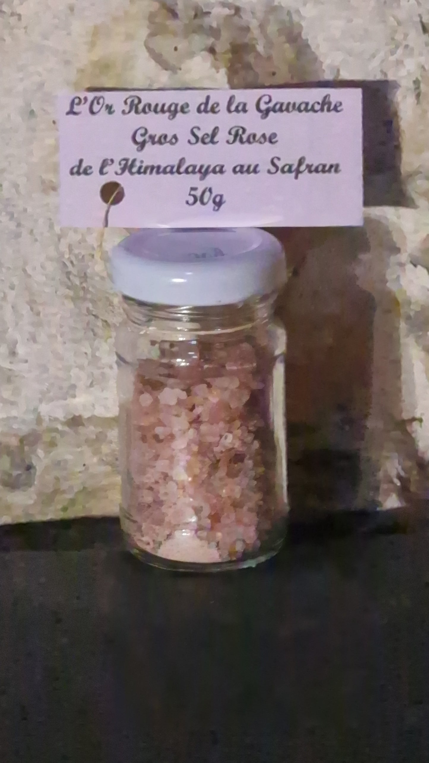 Sel rose de l’Himalaya gros au safran - 50g