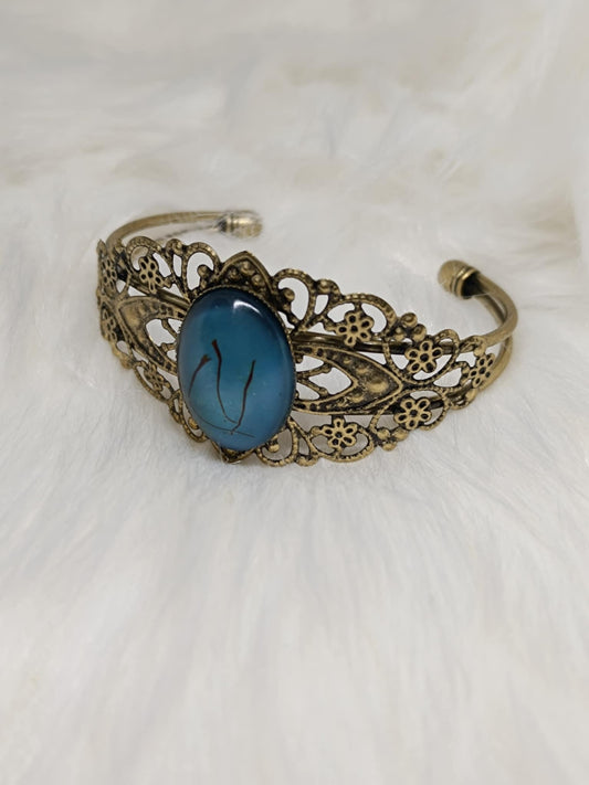 Bracelet Fleur Bronze Dentelée ( cuivre )