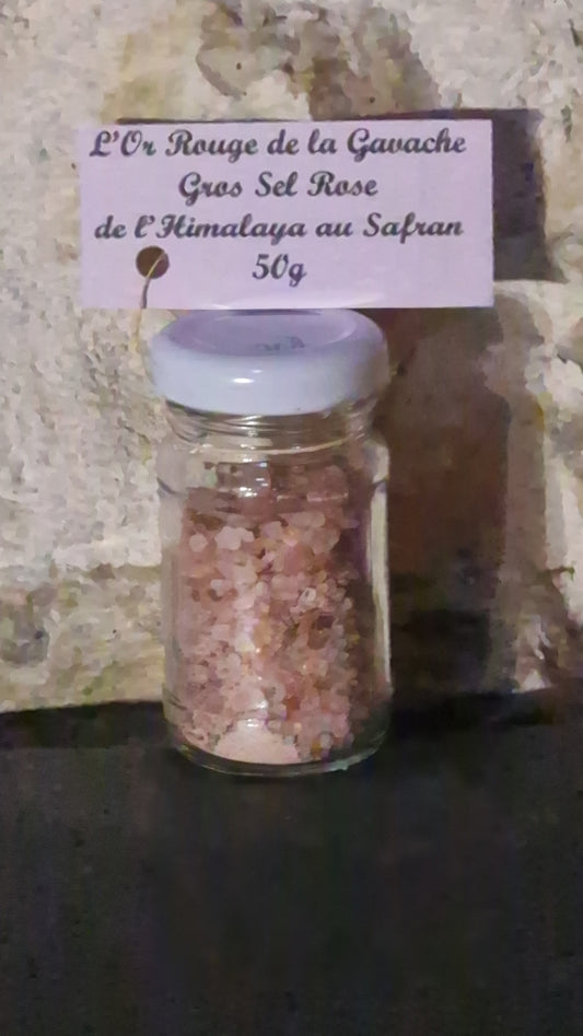 Sel rose de l’Himalaya gros au safran - 50g